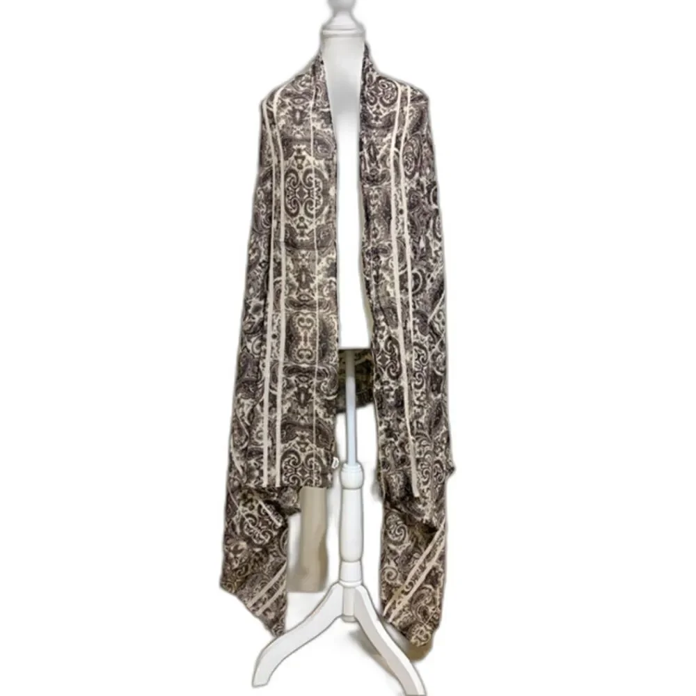 Madewell Brown Paisley Oversized Rectangle Scarf Shawl Wrap Boho One Size